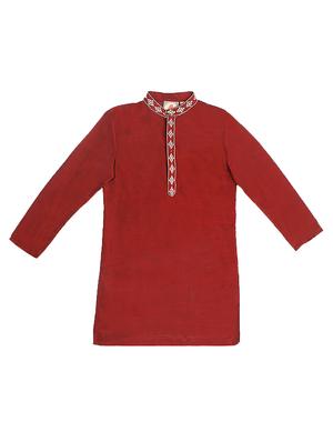 red solid kurta set - 18181947 - Standard Image - 2