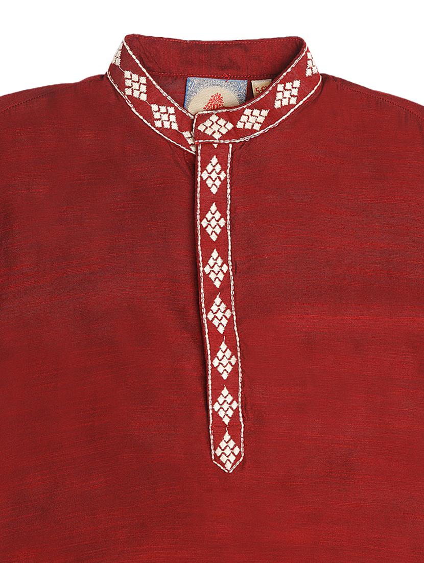 red solid kurta set - 18181947 - Zoom Image - 6
