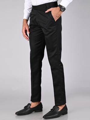black solid formal trouser - 18182076 - Standard Image - 3