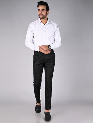 black solid formal trouser - 18182076 - Standard Image - 4