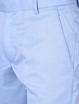 light blue solid formal trouser - 18182087 - Standard Image - 5