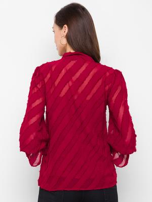 red self design regular top - 18182405 - Standard Image - 3