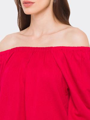 red solid regular top - 18182407 - Standard Image - 5