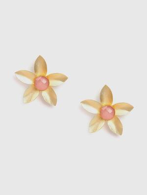 gold metal studs earring - 18182467 - Standard Image - 2