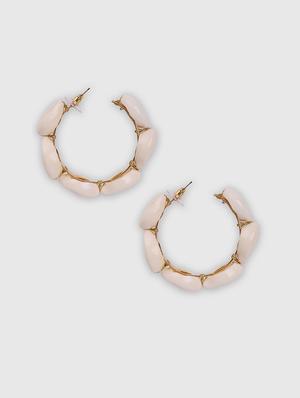 white metal hoop earring - 18182504 - Standard Image - 2