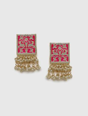 meenakari pearl laheriya studs - 18182516 - Standard Image - 2