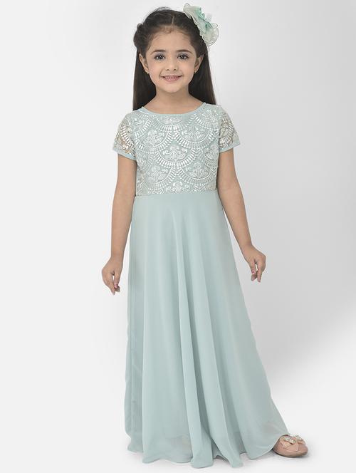 light blue embellished party gown - 18182988 - Standard Image - 1