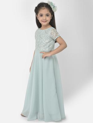 light blue embellished party gown - 18182988 - Standard Image - 2