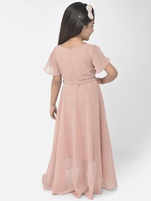 pink solid party gown - 18182997 - Standard Image - 3