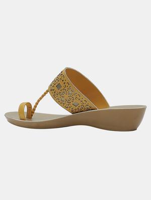 gold slip on sandal - 18183999 - Standard Image - 2