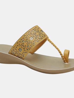 gold slip on sandal - 18183999 - Standard Image - 5