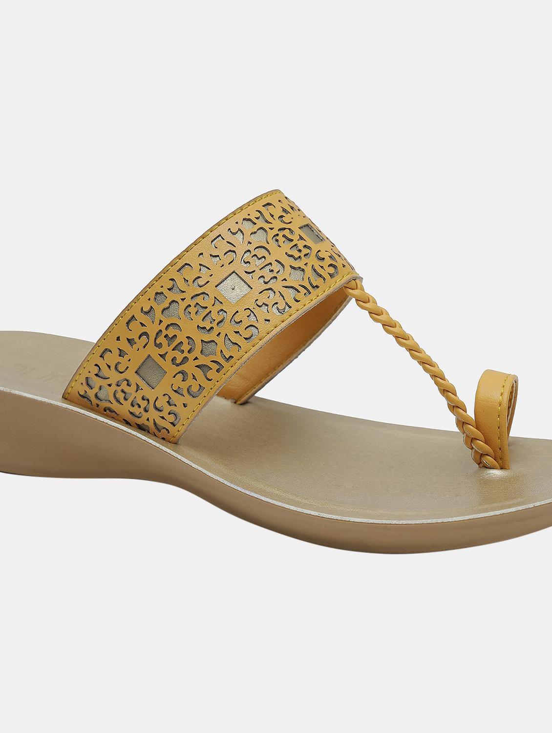 gold slip on sandal - 18183999 - Zoom Image - 5