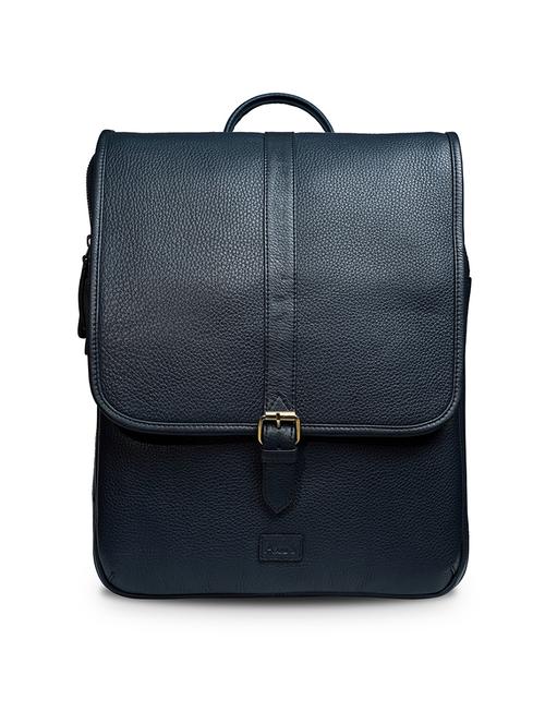 blue leather regular backpack - 18184085 - Standard Image - 1