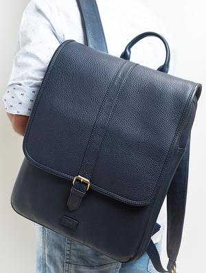 blue leather regular backpack - 18184085 - Standard Image - 7
