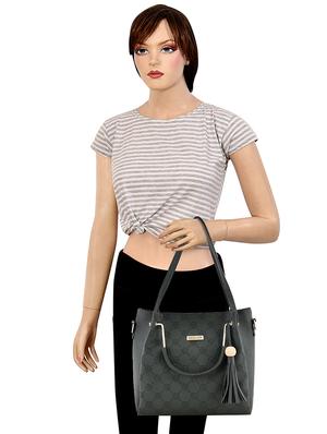 green leatherette (pu) combo handbag - 18184133 - Standard Image - 5
