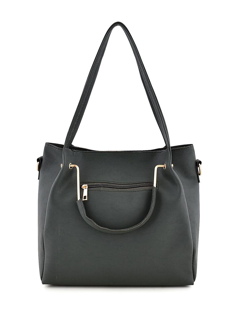 green leatherette (pu) combo handbag - 18184133 - Zoom Image - 2