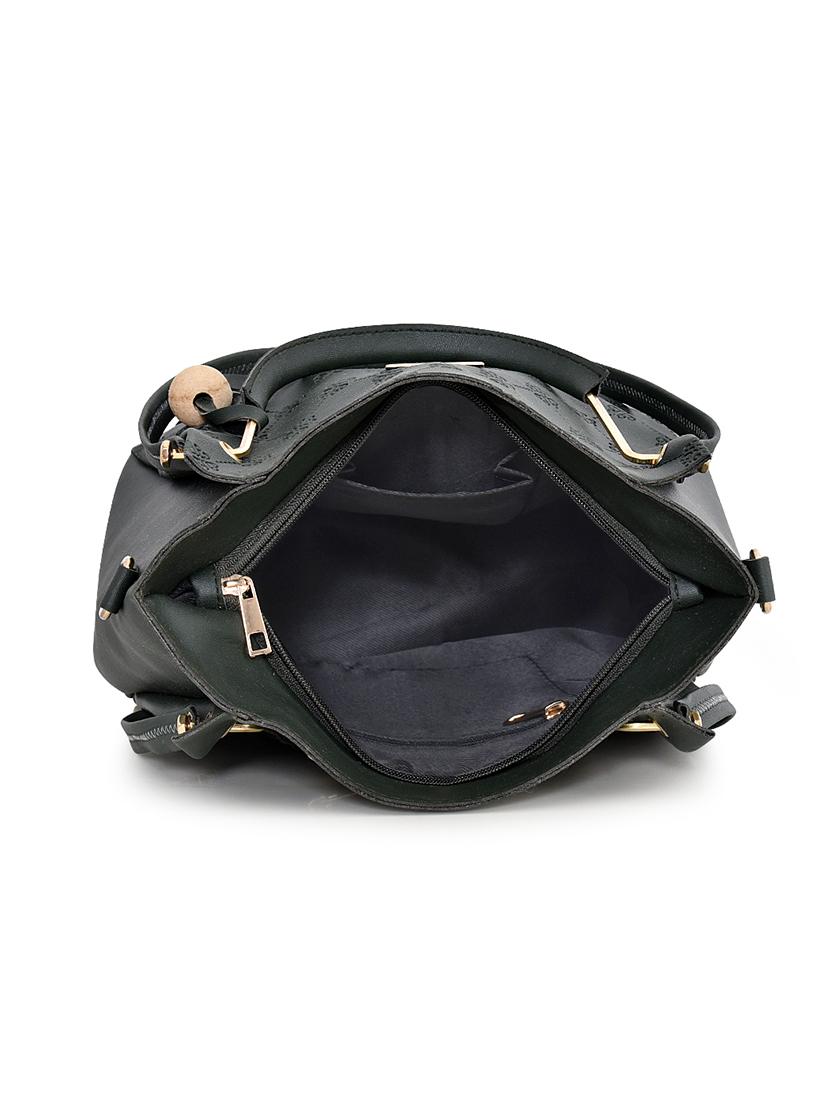 green leatherette (pu) combo handbag - 18184133 - Zoom Image - 3