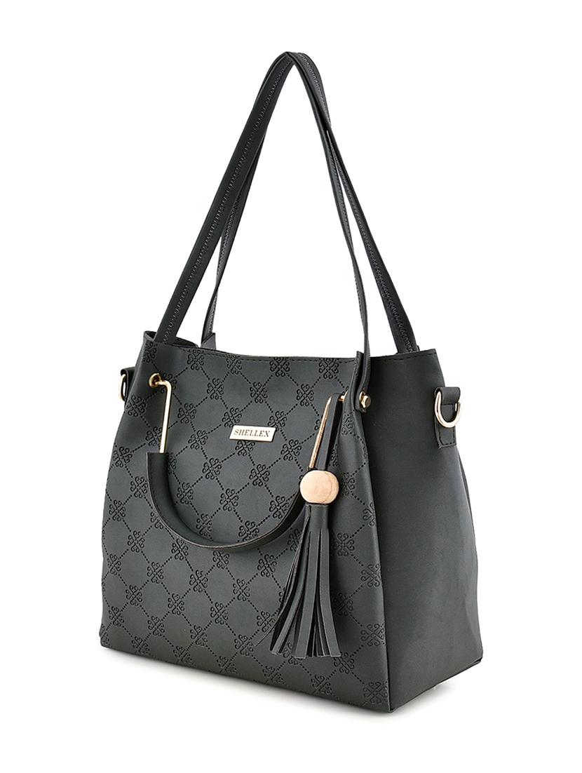 green leatherette (pu) combo handbag - 18184133 - Zoom Image - 4