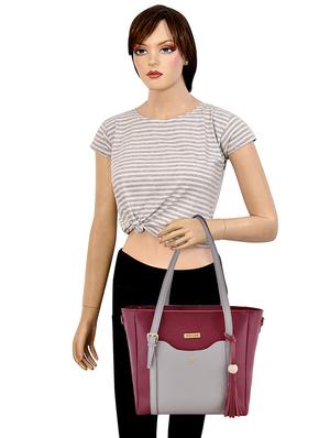 wine leatherette (pu) combo handbag - 18184189 - Standard Image - 5