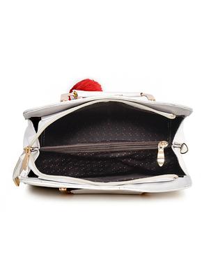 white polyester regular handbag - 18184498 - Standard Image - 3