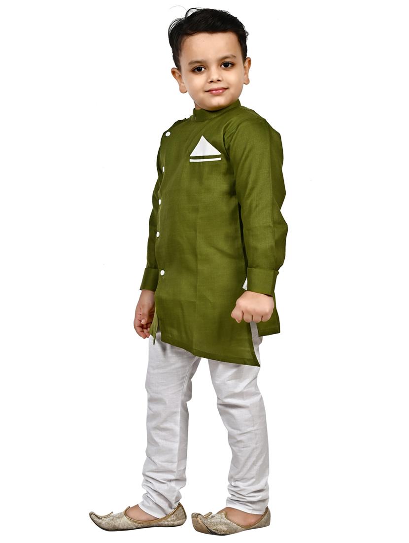 green solid kurta set - 18184578 - Zoom Image - 2