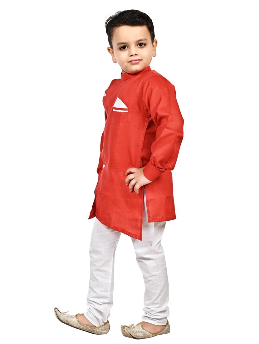 red solid kurta set - 18184579 - Zoom Image - 2