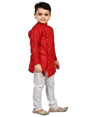 red solid kurta set - 18184585 - Standard Image - 3