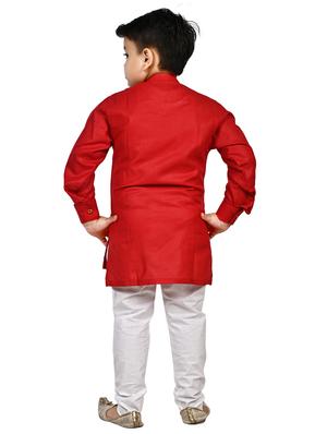 red solid kurta set - 18184585 - Standard Image - 4