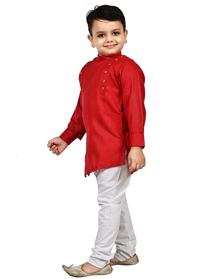 red solid kurta set - 18184585 - Zoom Image - 2