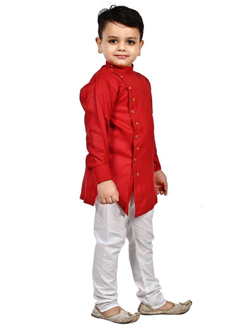 red solid kurta set - 18184585 - Zoom Image - 3