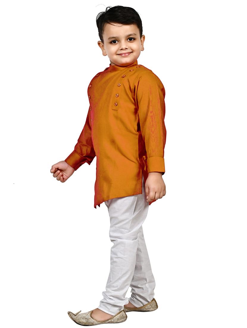 mustard solid kurta set - 18184586 - Zoom Image - 2