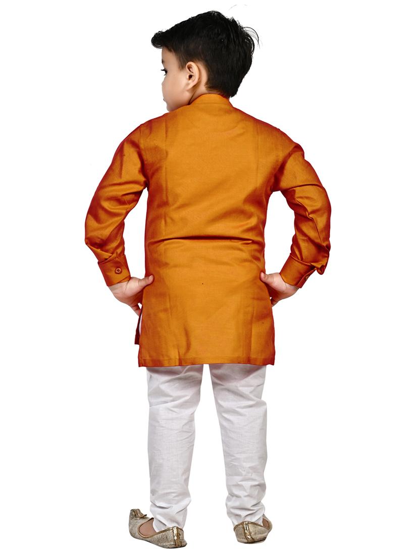mustard solid kurta set - 18184586 - Zoom Image - 4