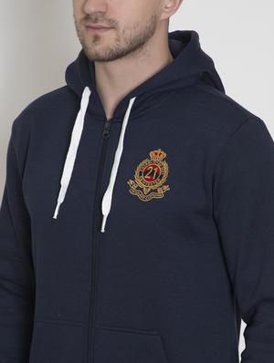 navy blue solid hooded casual jacket - 18184723 - Standard Image - 5