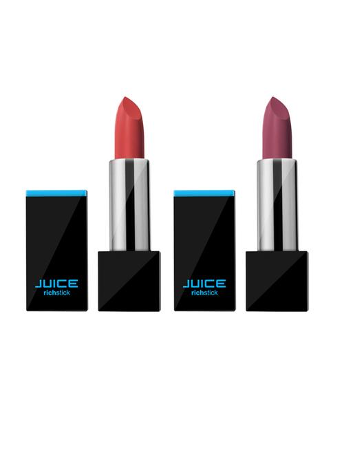 juice richstick (lipstick) pack of 2 electricorange m-60/berrynude m-92 waterproof & long lasting 4gm each - 18185447 - Standard Image - 1