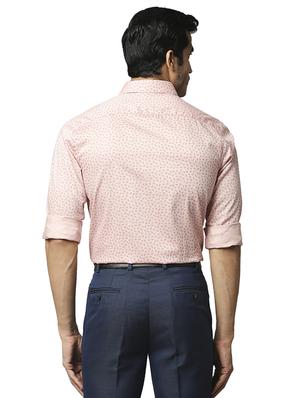 peach printed formal shirt - 18185877 - Standard Image - 3
