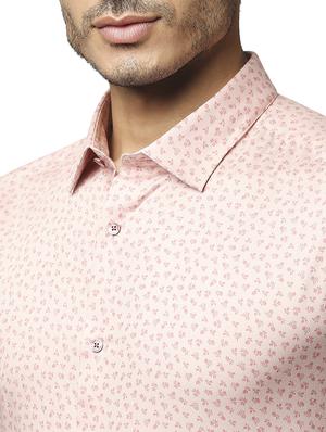 peach printed formal shirt - 18185877 - Standard Image - 5