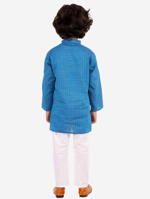 blue striped kurta set - 18185944 - Standard Image - 3