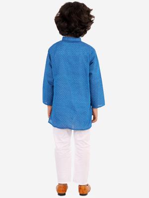 blue printed kurta pajama set - 18185948 - Standard Image - 3