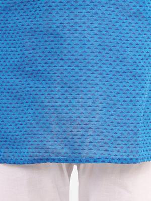 blue printed kurta pajama set - 18185948 - Standard Image - 4