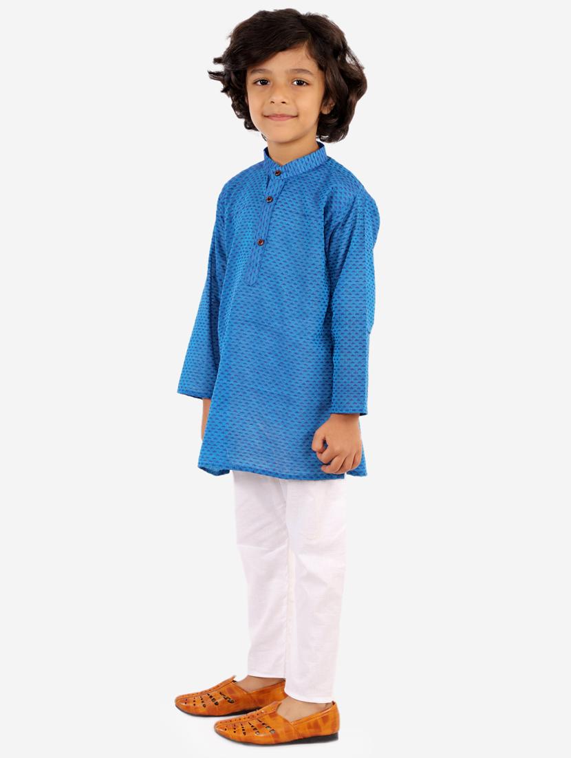 blue printed kurta pajama set - 18185948 - Zoom Image - 2