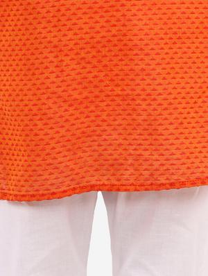 orange printed kurta pajama set - 18185949 - Standard Image - 4