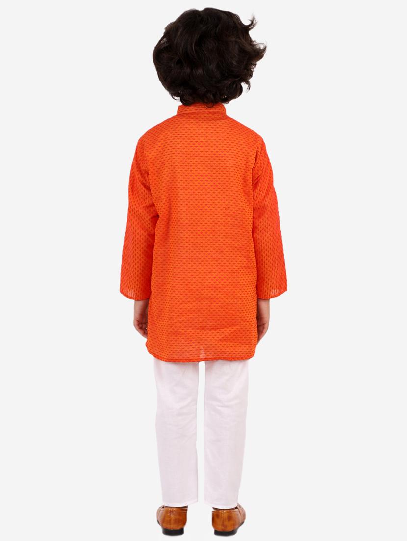 orange printed kurta pajama set - 18185949 - Zoom Image - 3
