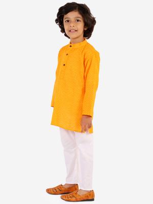 mustard printed kurta pajama set - 18185951 - Standard Image - 2