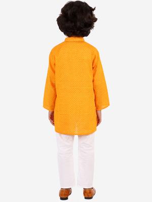 mustard printed kurta pajama set - 18185951 - Standard Image - 3