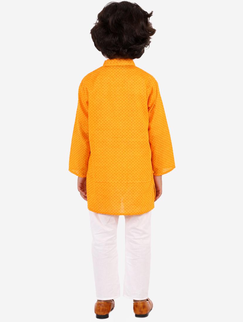 mustard printed kurta pajama set - 18185951 - Zoom Image - 3