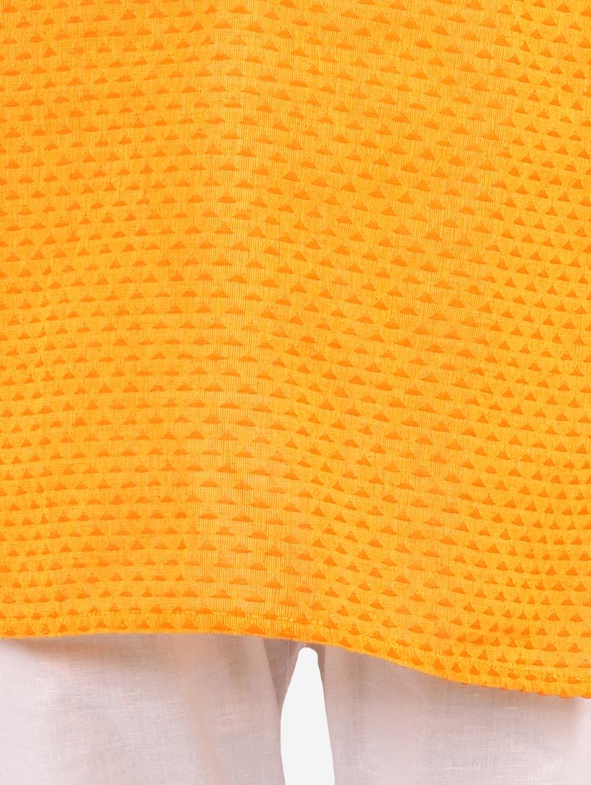 mustard printed kurta pajama set - 18185951 - Zoom Image - 4