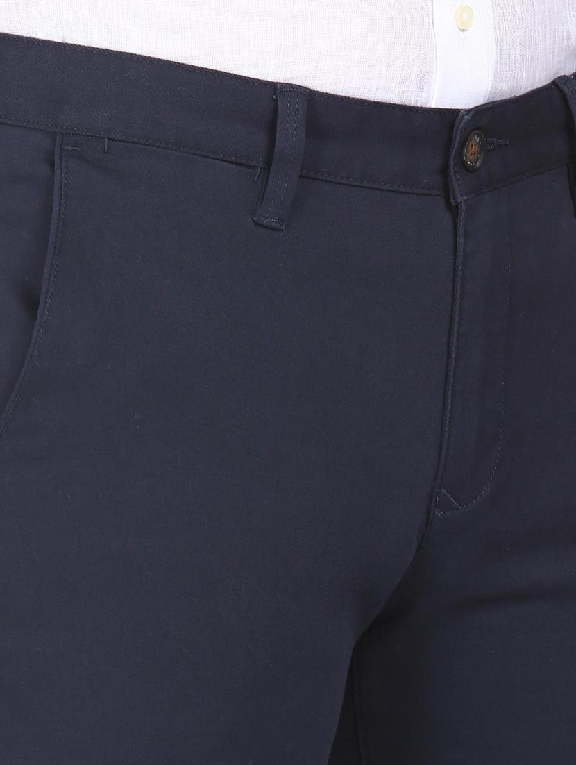 navy blue solid chinos casual trouser - 18186696 - Zoom Image - 5