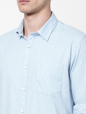 blue solid casual shirt - 18186709 - Standard Image - 6