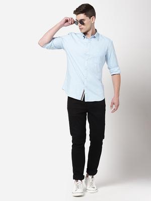 blue solid casual shirt - 18186709 - Standard Image - 7
