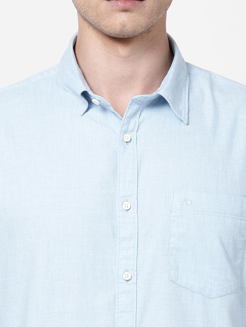blue solid casual shirt - 18186709 - Zoom Image - 2